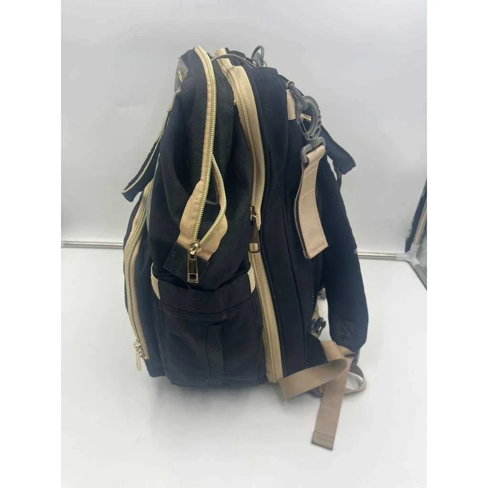 Diaper Bag Backpack with Expandable‎ Bassinet USB Port Black Gray Travel Bag